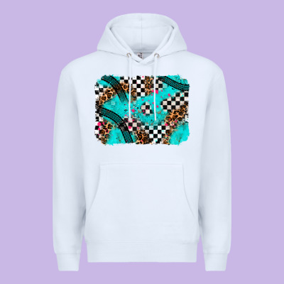 Race Day Turquoise Background Premium Hoodie Designed By Adodesignshop