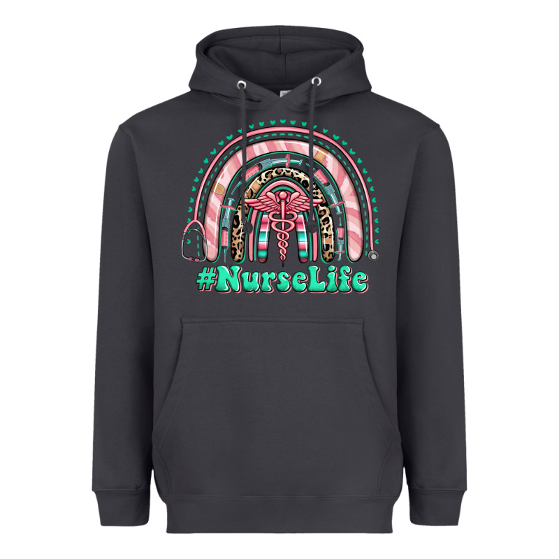 Nurse Life Rainbow Heavyweight Hoodie by RanaPortraitStore | Teevron