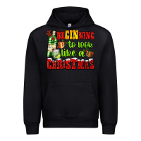 Black beginning to look like a christmas with gin and gifts Urban Hoodie - AdoDesignShop