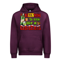Mauve Wine beginning to look like a christmas with gin and gifts Urban Hoodie - AdoDesignShop