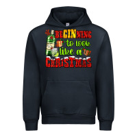 Navy beginning to look like a christmas with gin and gifts Urban Hoodie - AdoDesignShop
