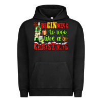 Pigment Black beginning to look like a christmas with gin and gifts Urban Hoodie - AdoDesignShop