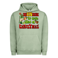 Pigment Oil Green beginning to look like a christmas with gin and gifts Urban Hoodie - AdoDesignShop