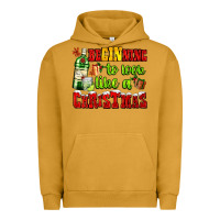 Pigment Peanut Butter beginning to look like a christmas with gin and gifts Urban Hoodie - AdoDesignShop