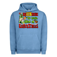 Pigment Pebble Blue beginning to look like a christmas with gin and gifts Urban Hoodie - AdoDesignShop