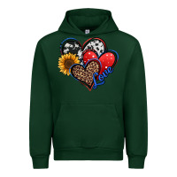 Forest Green 4th of july american hearts Urban Hoodie - Jasminsmagicworld