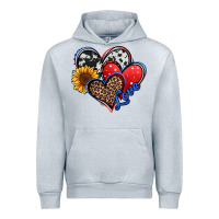 Heather Grey 4th of july american hearts Urban Hoodie - Jasminsmagicworld