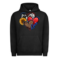 Pigment Black 4th of july american hearts Urban Hoodie - Jasminsmagicworld