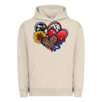 Pigment French Oak 4th of july american hearts Urban Hoodie - Jasminsmagicworld