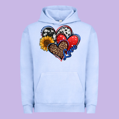 4th Of July American Hearts Urban Hoodie Designed By Jasminsmagicworld