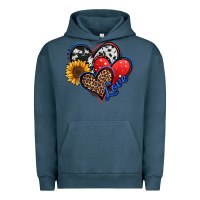 Pigment Midnight Navy 4th of july american hearts Urban Hoodie - Jasminsmagicworld