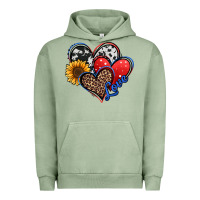 Pigment Oil Green 4th of july american hearts Urban Hoodie - Jasminsmagicworld
