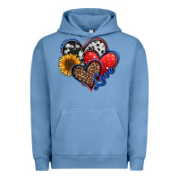 Pigment Pebble Blue 4th of july american hearts Urban Hoodie - Jasminsmagicworld