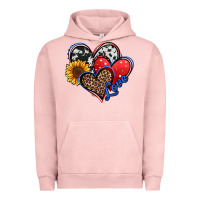 Pigment Salmon 4th of july american hearts Urban Hoodie - Jasminsmagicworld