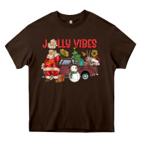 Chocolate Brown Jolly Vibes Heavy Core Tee - CowhideDigitalArt