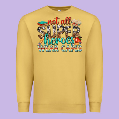 Not All Superheroes Wear Capes With Books Premium Sweatshirt Designed By Texasbilliewilder