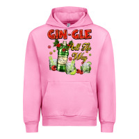 Fuchsia Pink gin`gle all the way with bottle and cocktails Urban Hoodie - AdoDesignShop