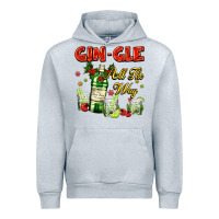 Heather Grey gin`gle all the way with bottle and cocktails Urban Hoodie - AdoDesignShop