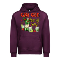 Mauve Wine gin`gle all the way with bottle and cocktails Urban Hoodie - AdoDesignShop