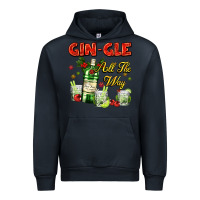 Navy gin`gle all the way with bottle and cocktails Urban Hoodie - AdoDesignShop