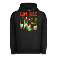 Pigment Black gin`gle all the way with bottle and cocktails Urban Hoodie - AdoDesignShop