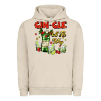 Gin`gle All The Way With Bottle And Cocktails Urban Hoodie | Teevron