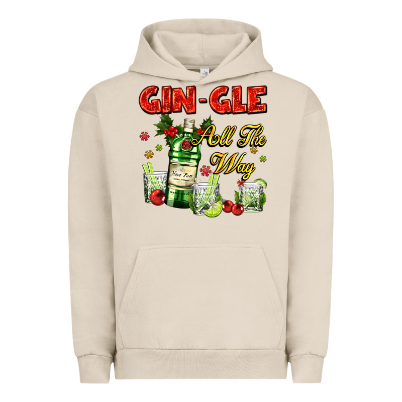 Gin`gle All The Way With Bottle And Cocktails Urban Hoodie by AdoDesignShop | Teevron