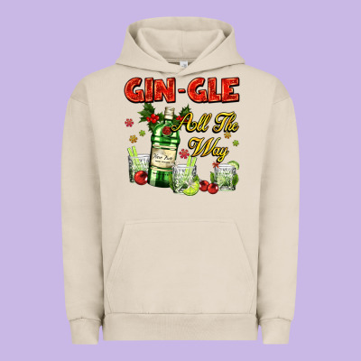 Gin`gle All The Way With Bottle And Cocktails Urban Hoodie Designed By Adodesignshop