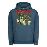 Pigment Midnight Navy gin`gle all the way with bottle and cocktails Urban Hoodie - AdoDesignShop
