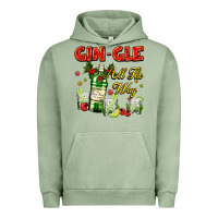 Pigment Oil Green gin`gle all the way with bottle and cocktails Urban Hoodie - AdoDesignShop