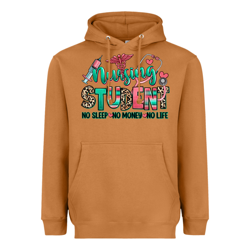 Nursing Student No Sleep No Money No Life Heavyweight Hoodie by RanaPortraitStore | Teevron