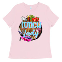 Bubblegum Pink western lunch lady Ladies Tee - BarkalooDesign