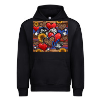 Black 4th of july american hearts Urban Hoodie - Jasminsmagicworld