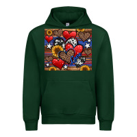 Forest Green 4th of july american hearts Urban Hoodie - Jasminsmagicworld