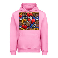Fuchsia Pink 4th of july american hearts Urban Hoodie - Jasminsmagicworld