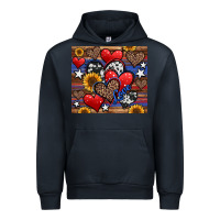 Navy 4th of july american hearts Urban Hoodie - Jasminsmagicworld