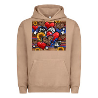 Pigment Burro 4th of july american hearts Urban Hoodie - Jasminsmagicworld