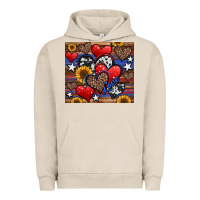 Pigment French Oak 4th of july american hearts Urban Hoodie - Jasminsmagicworld