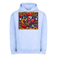 Pigment Grape Ice 4th of july american hearts Urban Hoodie - Jasminsmagicworld