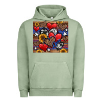 4th Of July American Hearts Urban Hoodie | Teevron