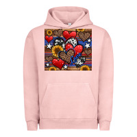 Pigment Salmon 4th of july american hearts Urban Hoodie - Jasminsmagicworld