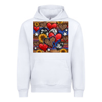 White 4th of july american hearts Urban Hoodie - Jasminsmagicworld