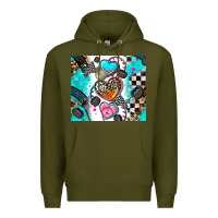 Army Green race heart tumbler Premium Hoodie - AdoDesignShop