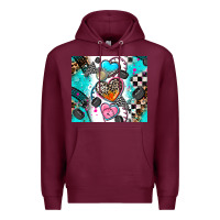 Burgundy race heart tumbler Premium Hoodie - AdoDesignShop