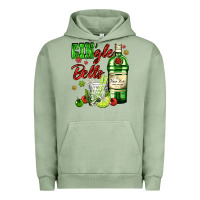 Pigment Oil Green gin`gle bells with bottle and cocktail Urban Hoodie - AdoDesignShop