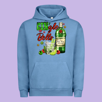 Gin`gle Bells With Bottle And Cocktail Urban Hoodie Designed By Adodesignshop