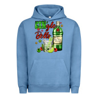 Pigment Pebble Blue gin`gle bells with bottle and cocktail Urban Hoodie - AdoDesignShop