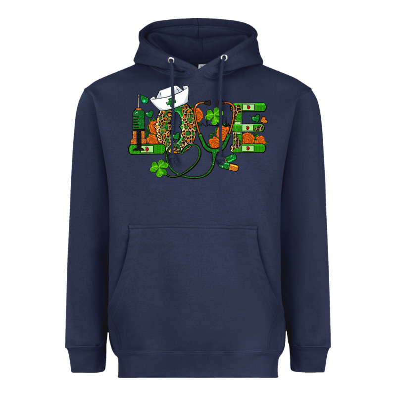 St Patricks Day Love Nurse Heavyweight Hoodie by RanaPortraitStore | Teevron