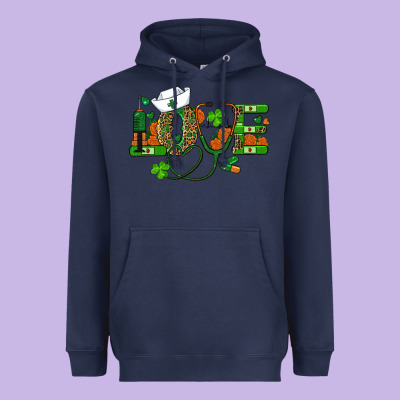Heavyweight Hoodie st patricks day love nurse