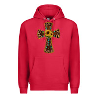 Cardinal leopard gemstone sunflower cross Premium Hoodie - JahusDesignShop